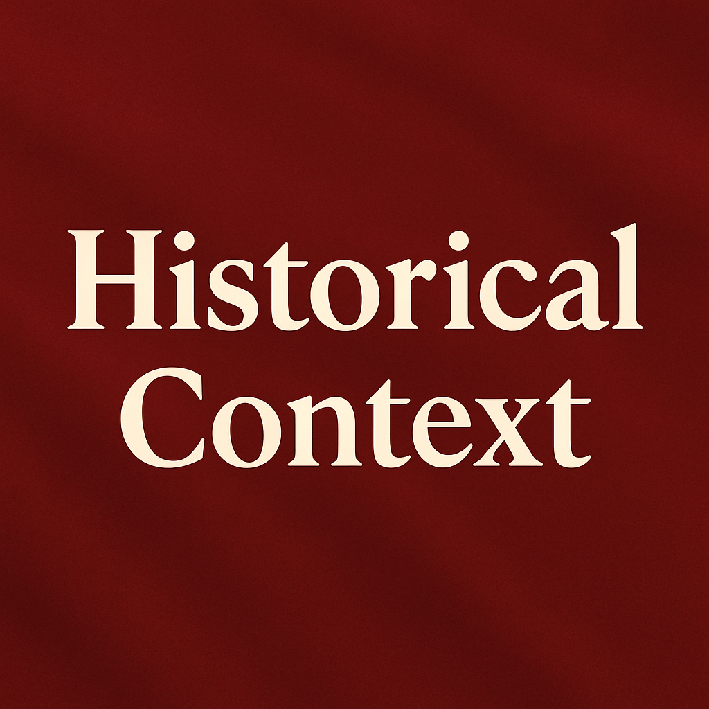 Text on a deep red background that reads 'Historical Context' in large, prominent font.